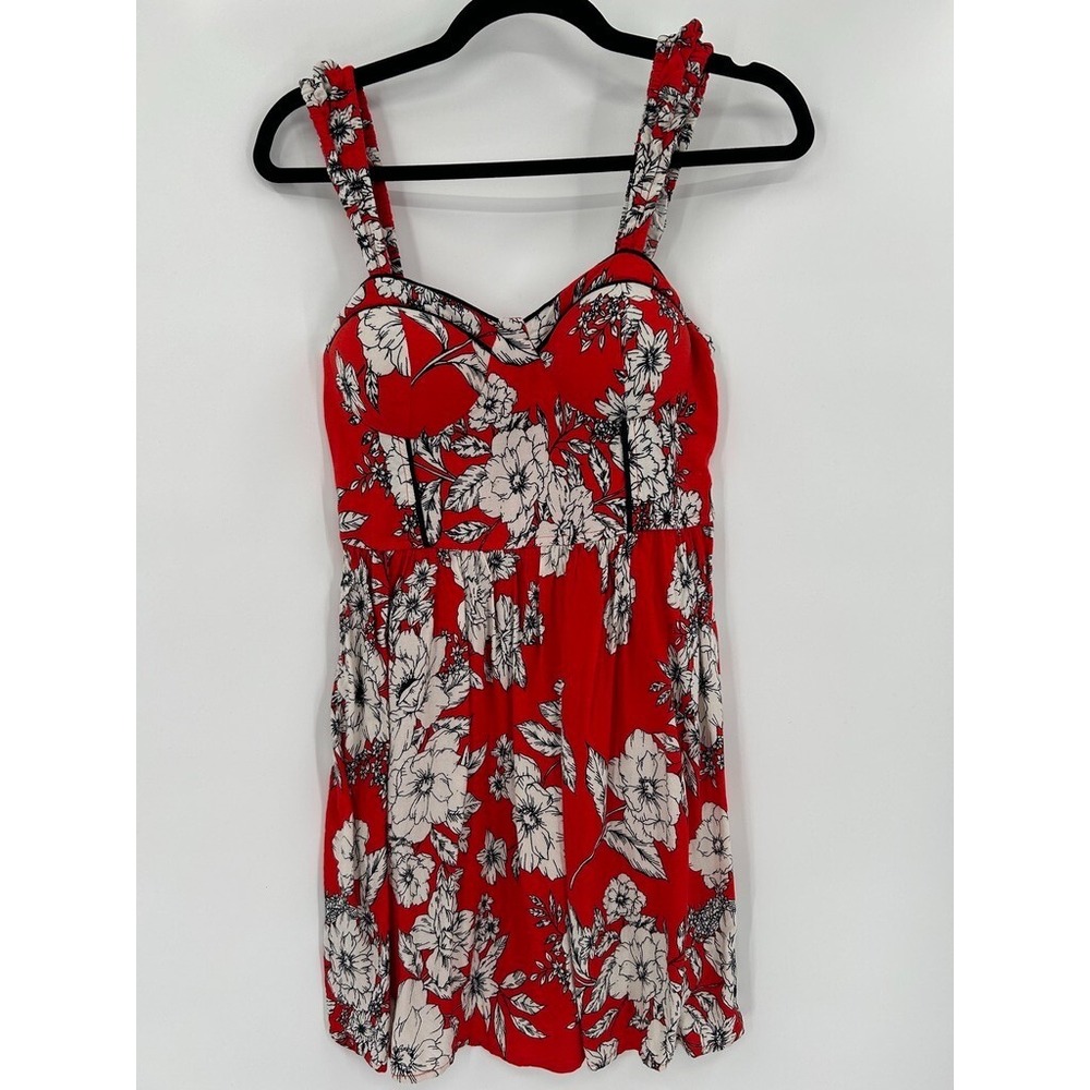 BOG Collective‎ Size M Red Floiral Mini Summer Dress BloomCore